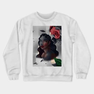 Black Girl with Roses Crewneck Sweatshirt